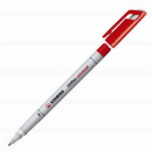 Stabilo Feutre OHPen soluble - feutre pour rétroprojection et surfaces lisses pointe fine 0,7mm roug - Ecriture