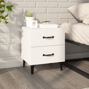 VidaXL Table de chevet Blanc 40x35x47,5 cm - Blanc