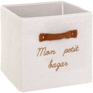Atmosphera Panier de rangement Fluffy blanc 29x29cm créateur d'intérieur