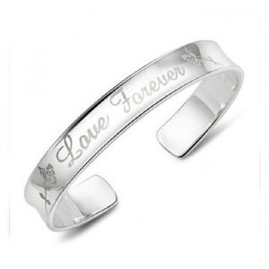 Bracelet - Td - Plaqu&eacute; Argent 925 - Zirconium Aaa - Inscriptions Love - Femme