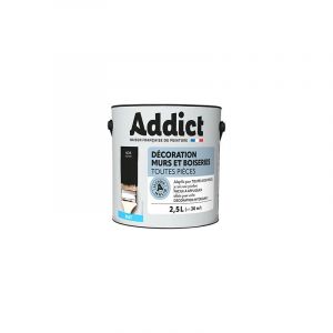 Addict Peinture acrylique murs et boiseries noir mat 2.5L.