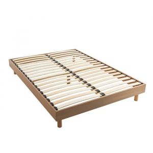 Terre de Nuit Sommier kit en bois massif taupe 160x200 - Taupe