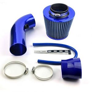 Delipop universel de voiture automobile Racing Prise d'air Filtre Alumimum Tuyau Power Débit Kit Bleu