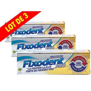 Image de Fixodent Pro duo action longue durée - Lot de 3 tubes