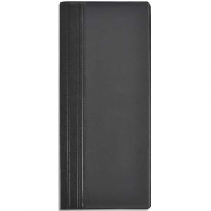 Image de Elba Porte-cartes de visite El&eacute;gance noir capacit&eacute; 80 cartes en PVC expans&eacute; L12 x H27 cm - Lot de 2