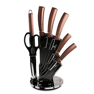 Jeu de Couteaux de Cuisine Professionnel Acier inox Couteau C f Santoku 8 Pcs Berlinger Haus Rose Gold Or rose 23734