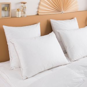 Dunlopillo Oreiller Premium Naturel Anti-Acariens Ferme - 50/70 - Blanc
