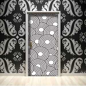 Plage Sticker Mural Cercles Blancs 204 cm x 83 cm - Déco Intérieure Porte Maison & Bureau - Blanc