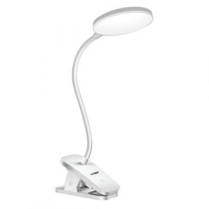 Lampe de Bureau LED Flexible &agrave; 360&deg; Sans Fil avec Fixation &agrave; Pince Max excell Blanc