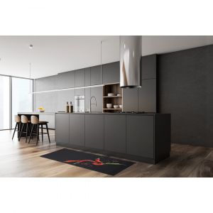 Deladeco Tapis de cuisine noir en PVC design piment Giffnock Noir 50x120 - Noir