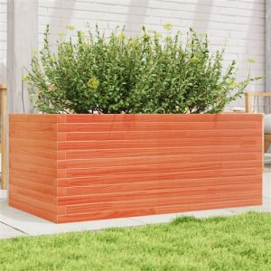 VidaXL Jardinière cire marron 110x60x46 cm bois de pin massif, jardinière d'extérieur, bac à fleurs, boîte à plantes, jardinière de terrasse