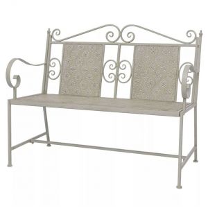 Image de VidaXL Banc de jardin Acier 115 x 58,5 93 cm Gris