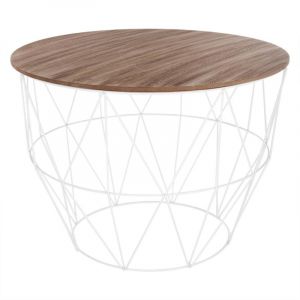 Image de Atmosphera Table basse ´´atomic´´, 56 x 40,5 cm - bois - blanc