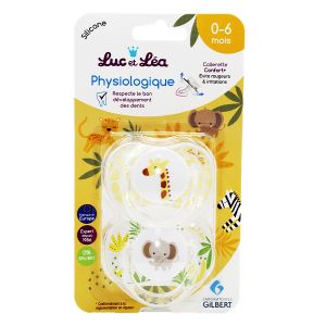 Luc et L&eacute;a Luc & L&eacute;a Sucettes physiologiques 0-6 mois lot de 2