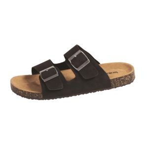 Isotoner Mules claquettes Homme double bride Noir