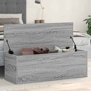 VidaXL Bo&icirc;te de rangement sonoma gris 102x35x35 cm bois