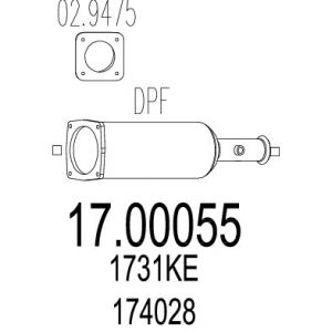 MTS Sportartikel Filtre à particules / à suie, échappement : 1700055