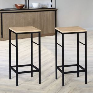 Image de Idmarket Lot de 2 tabourets de bar DETROIT design industriel