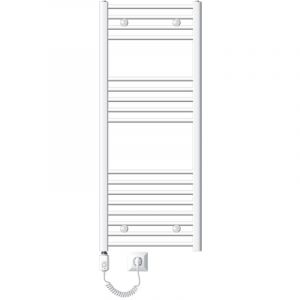 Luxebath - Radiateur Électrique de Salle de Bain Sahara 500x1200 mm Blanc Raccord Latéral Courbe Elément Chauffant 1200W + Thermostat Affichage