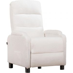 Comhoma - Fauteuil de Relaxation, Fauteuil Inclinable avec Dossier Réglable Jusqu'à 160° Manuellement, Coussin en Plumes avec Repose-Pieds Fauteuils