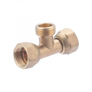 Comptoir de picardie Sans marque T&eacute; &agrave; visser laiton F 12 x 17 pour tube en cuivre