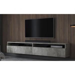 Rednaw - Meuble tv - 180 cm - b&eacute;ton - scandinave - moderne - Selsey
