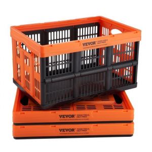 Caisse Rangement Pliable - VEVOR - Paniers de Rangement en Plastique Caisses 45L Lot de 3