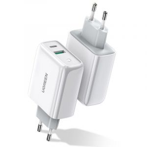 UGreen Chargeur rapide usb-c + usb 36 w Quick Charge 4.0 Power Delivery blanc