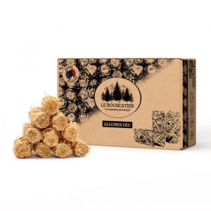 Allume-feu - LE BOUSCATIER - 2 kg - 100% Naturel - Laine de bois et cire végétale - Écologique