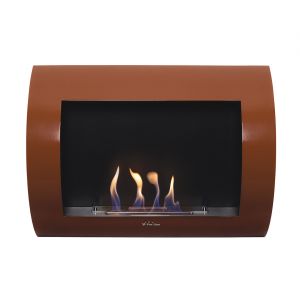 Image de Purline Cheminée murale au bioéthanol MARRON EDITION - 1500 W - marron