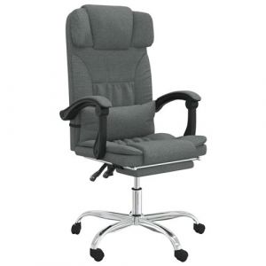 VidaXL Fauteuil de massage inclinable de bureau Gris foncé Tissu