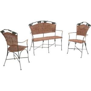 Image de Aubry Gaspard Set 2 fauteuils + 1 banc vigne