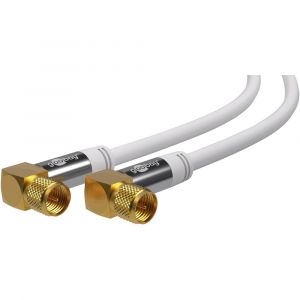 Goobay 70484 Câble D'Antenne SAT (Type 135 dB), Blindé 4 Fois, Blanc, 3m Longueur