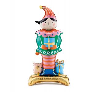 Ballon aluminium Elfe du Père Noël 46 x 88 cm - Couleur Rouge