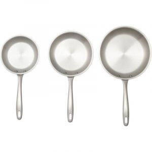 Venteo GRIS | Set de Poele Inox | Plaque induction 2 feux | Lot Casserole et Poele Induction Durable et R&eacute;sistant | Set de Casserole Inox Diffusion Uniforme de la Chaleur