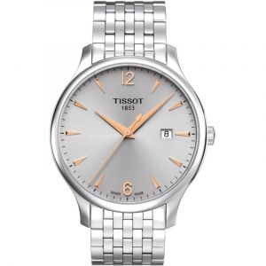Tissot Montre T-Classic Tradition quartz cadran gris bracelet acier 42 mm