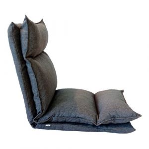 Si&egrave;ge de sol rembourr&eacute; en m&eacute;tal et polyester gris