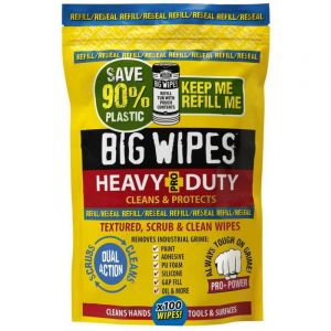 Big Wipes - Recharge de 100 lingettes heavy-duty (Formule 2024)