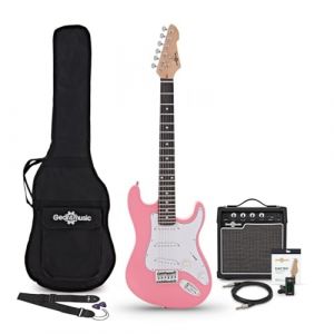 Guitare &Eacute;lectrique LA 3/4 Rose, Ampli Guitare de 10 W & Pack d'Accessoires