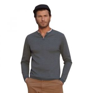 Pull Gris Tendance Pour Homme - Longues Manches Et Col En V - D&eacute;contract&eacute; Et Styl&eacute;