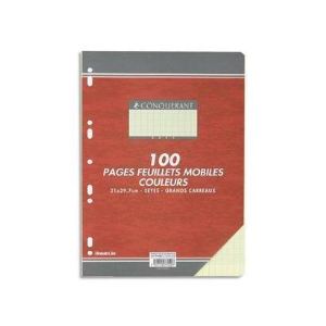 Conquerant sept Feuillets mobiles grands carreaux (A4)