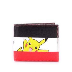 Image de Bioworld Pokemon Portefeuille Pikachu Striped Logo nouveau officiel Nintendo Bifold