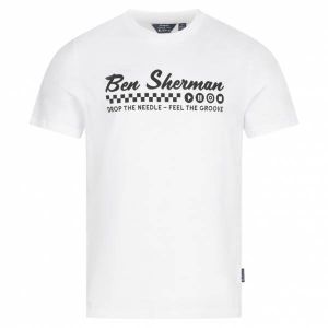 Ben Sherman Feel the Groove Hommes T-shirt 1012965-BLANC