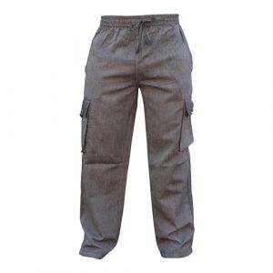 SHOPOHOLIC FASHION Homme Côté Poche Lumière Coton Boho Hippie Pantalon - Gris, M