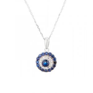 Caratelli - Pendentif Lukana Diamants 0.07 ct & Saphirs 0.77 ct or blanc