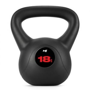 Hop-Sport Kettlebell en Vinyle Antid&eacute;rapant 18 kg, Bouilloire de Poids avec Poign&eacute;e Ergonomique, Halt&egrave;re &agrave; Boule pour Entra&icirc;nement &agrave; Domicile de Musculation et Fitness