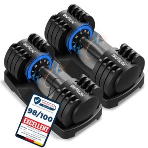 DH FitLife Lot de 2 halt&egrave;res r&eacute;glables de 12 kg de 2 &agrave; 12 kg avec 5 niveaux de poids - Halt&egrave;res courts r&eacute;glables