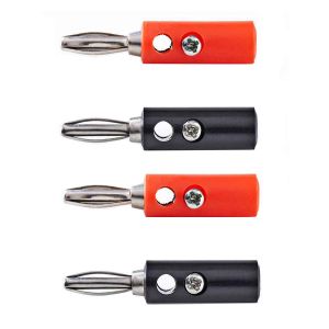 Nedis Lot de 4 Connecteurs Banane Noir/Rouge