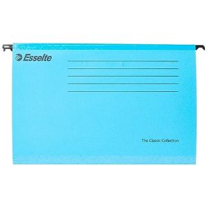 Esselte Classique 90334 Classeur suspendu renforcé, Foolscap, Paquet de 25, Onglets Inclus, Bleu