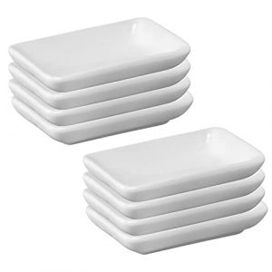 Westmark 8 Petits Bols en C&eacute;ramique, Rectangulaire, Petit, Dimensions: 7,8 x 5 x 1,5 cm, C&eacute;ramique, Tapas + Friends, Blanc, 697522E1